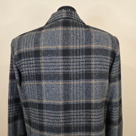 Vintage Women's Requirements Gray Plaid Wool Blend Lined Blazer Jacket | Size 12 - Picture 6 of 10